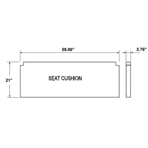 73955CV Swinging Bench Cushion with 4 corner cut out for the teak swinging bench autocad view on a white background 