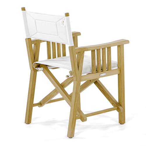 12568f Barbuda teak Directors Chair facing right rear on white background 