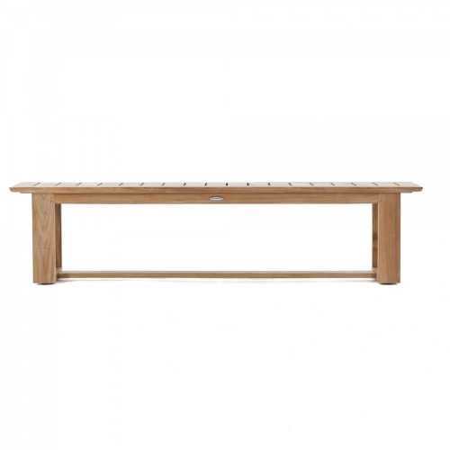 13909 Horizon teak 6 foot long Backless Bench side view on white background