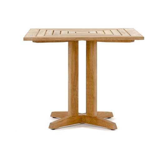15815 Square 36 inch Pyramid Teak Table side view on white background