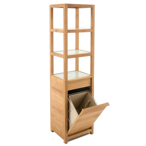 18815F Pacifica Linen Tower angled view with linen drawer open on white background