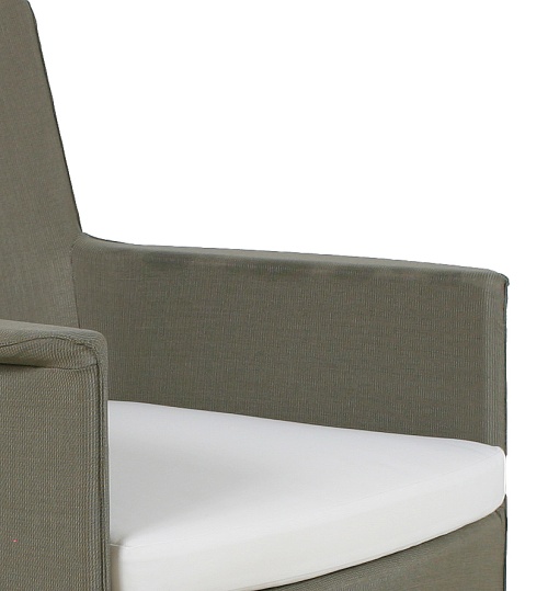 29003S Apollo Armchair blemished with wax stains on chair arm closeup angled on white background