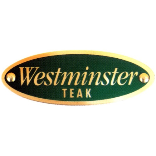40001 Westminster Teak logo replacement plate on white background