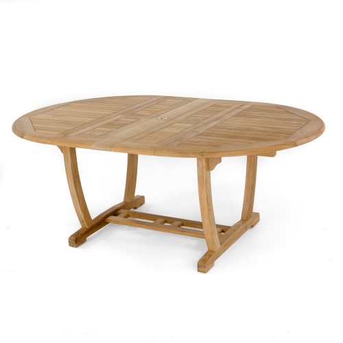 70214 Martinique Teak dining table angled view on white background