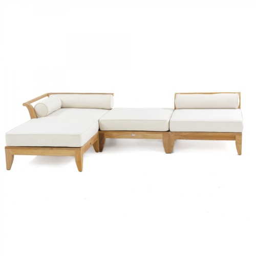 70281 aman dais end piece with canvas colored bolster and cushion front angle on a white background
