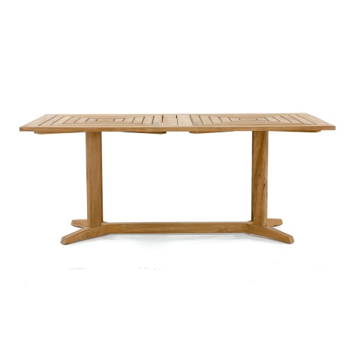 70468 Pyramid teak 72 inch rectangular dining table side view on white background