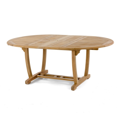 70522 Martinique teak table side angled on white background