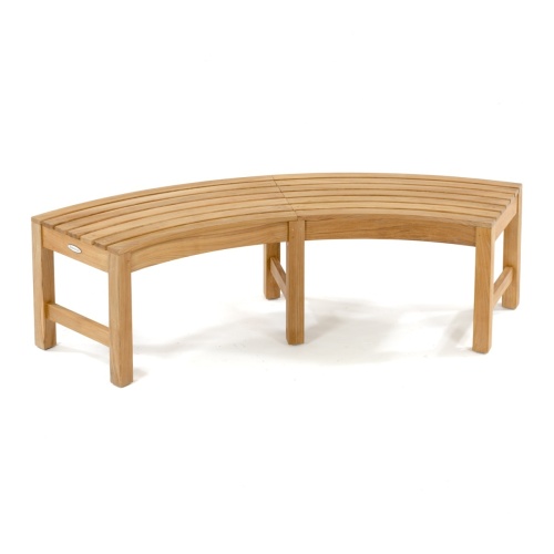 70863 Buckingham teak backless bench front angled view on white background