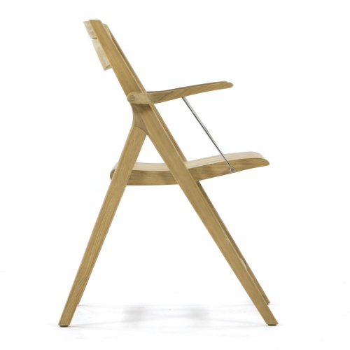 12916 Surf Teak Folding Armchair side view in folded position on white background