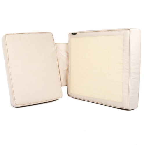 72312LM Laguna Lounge Chair Seat Cushions in Liso Marfill color side view of cushion bottom on white background