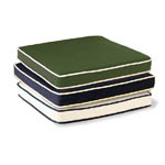 78600LM Barbuda Ottoman Cushion angled view of 3 cushions in green and blue and white colors on white background