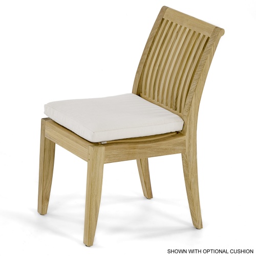 11810 Laguna Side Chair facing left angled with optional canvas color cushion on white background 