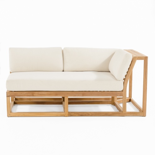 13801 Maya teak Left Side Sectional with optional canvas colored cushion on white background