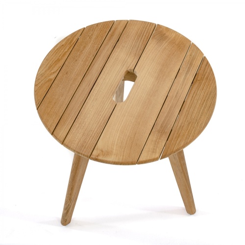 14916 surf teak side table top view on white background