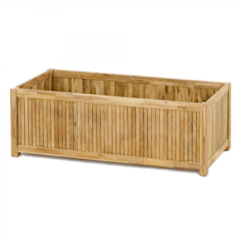 solid teak wood rectangular planter