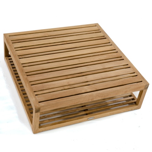 18800 maya teak coffee table angled top view on white background