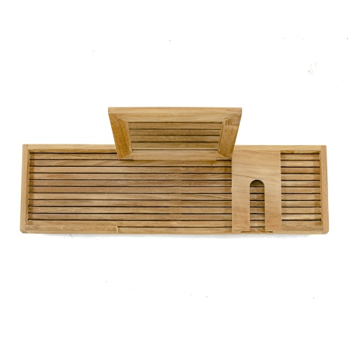 18816 Pacifica teak Bathtub Tray top view on white background