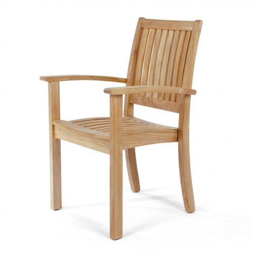 70033 Sussex Barbuda teak dining armchair left side angled on white background