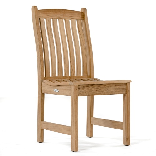70165 Nevis Veranda teak side chair angled right front view on white background