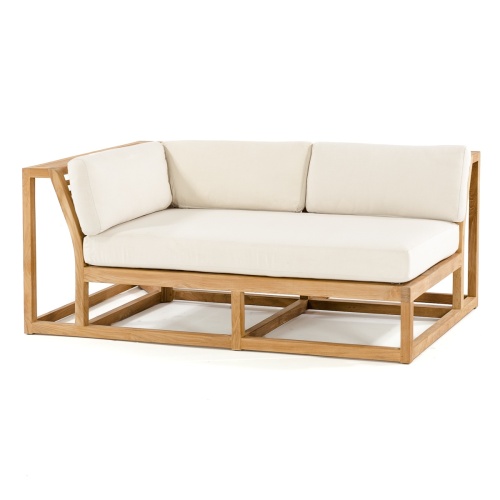 70277 maya deep seating modular teak right side sofa canvas colored cushions front angle view on white background