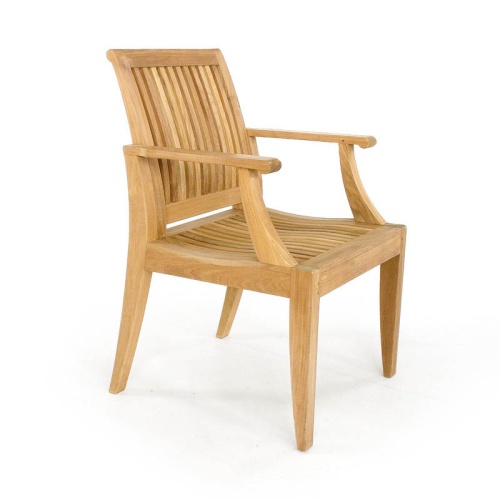 70301 Laguna teak dining chair side angled view on white background