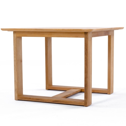70615 Horizon 39 inch Square teak dining table side view on white background