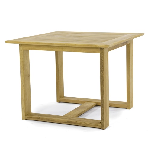 70617 Horizon teak 39 inch square dining table side view on white background