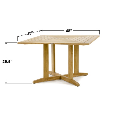 15823 48 inch Pyramid Teak Table autocad on white background
