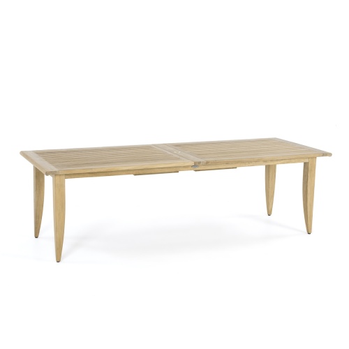 70789 Grand Laguna Teak 11 foot Extendable Table angled side view on white background