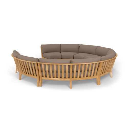 70870 Kafelonia 6 pc Lounge Sofa Set of 5 Kafelonia Sofa Sectional Benches around a Kafelonia 36 in Coffee Table in side view on white background