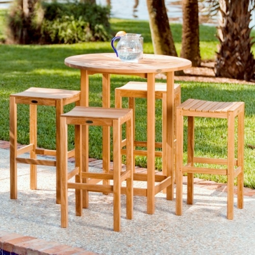 12110 somerset backless barstool with pub set on concrete stone patio with grass field and trees in background