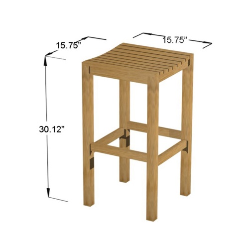 12110RF Somerset Backless Barstool Refurbished autocad in side angled view on white background