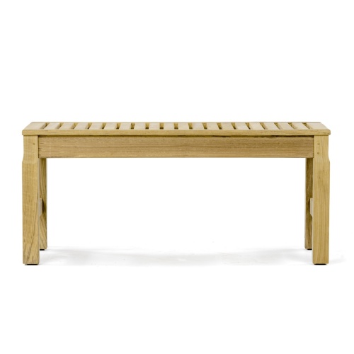 13067 Ocean teak 3 foot long backless Bench side view on white background 