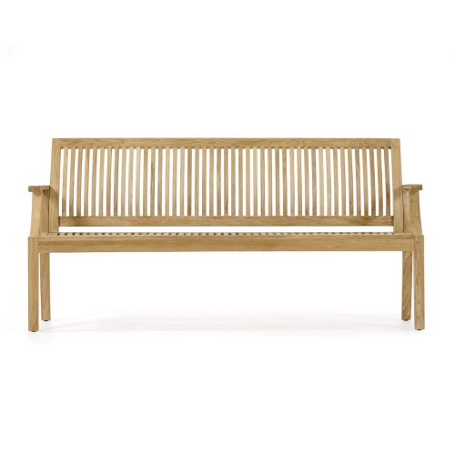 13812 laguna six foot long teak bench front view on white background