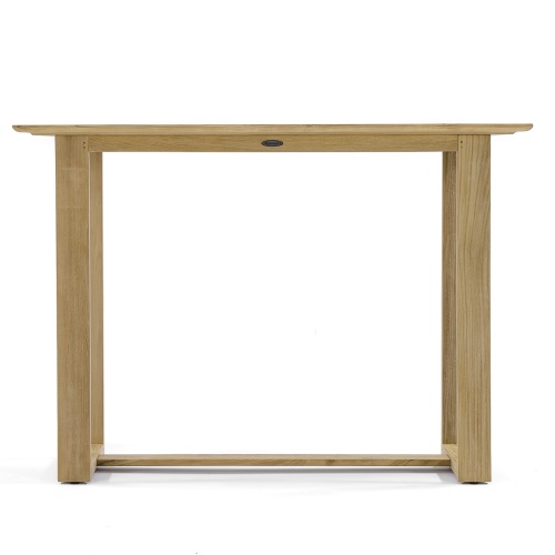 15999 Horizon Teak Bar Table side on white background