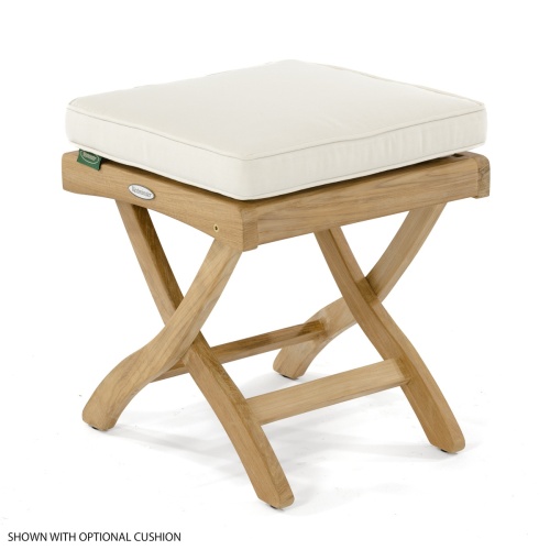 18600 Barbuda Ottoman Side Table angled view with optional canvas cushion on top on white background