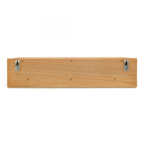 18730 Pacifica Towel Shelf bottom view hanging on wall showing hooks on white background