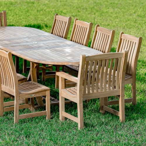 Oval Dining Table Set for 10 Westminster Teak Outdoor Furniture