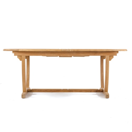 70163 Montserrat teak oval dining table side view on white background