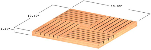 square teakwood floor tiles