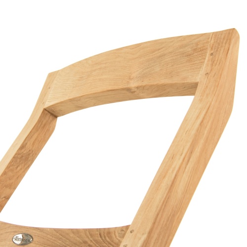 70477 Horizon Pyramid teak side chair showing closeup of backrest on white background