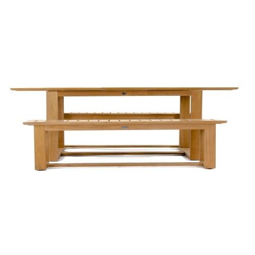 70497 Horizon teak Picnic Dining Set side view on white background