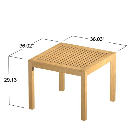 70521 Pacifica teak 36 inch square cafe table autocad on white background