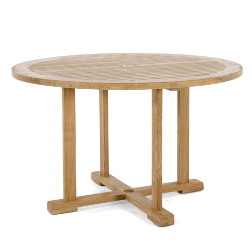 70746 Laguna round 48 inch diameter dining table angled on white background