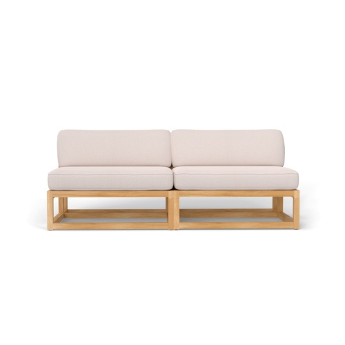 70821 Maya Armless Love Seat showing 2 Maya Slipper Chairs in front view on white background