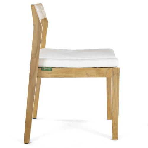 11901 Horizon Side Chair showing right side view with optional canvas color cushion on white background