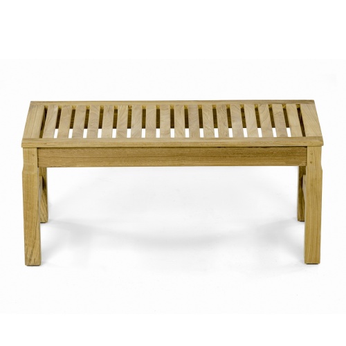 13067 Ocean teak 3 foot long backless Bench side angled view on white background 