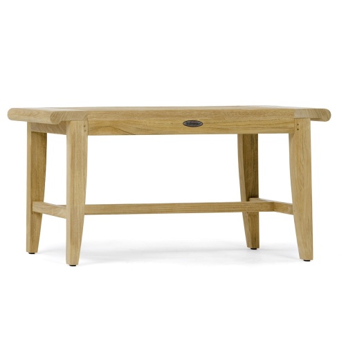 13068 Laguna teak 3 foot long Backless Bench angled on white background