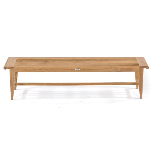 13917 Laguna 6 foot teak Backless Bench angled top and front view on white background