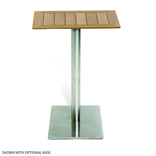 15097 Vogue 24 x 30 Table Top with optional stainless steel base side angled view on white background